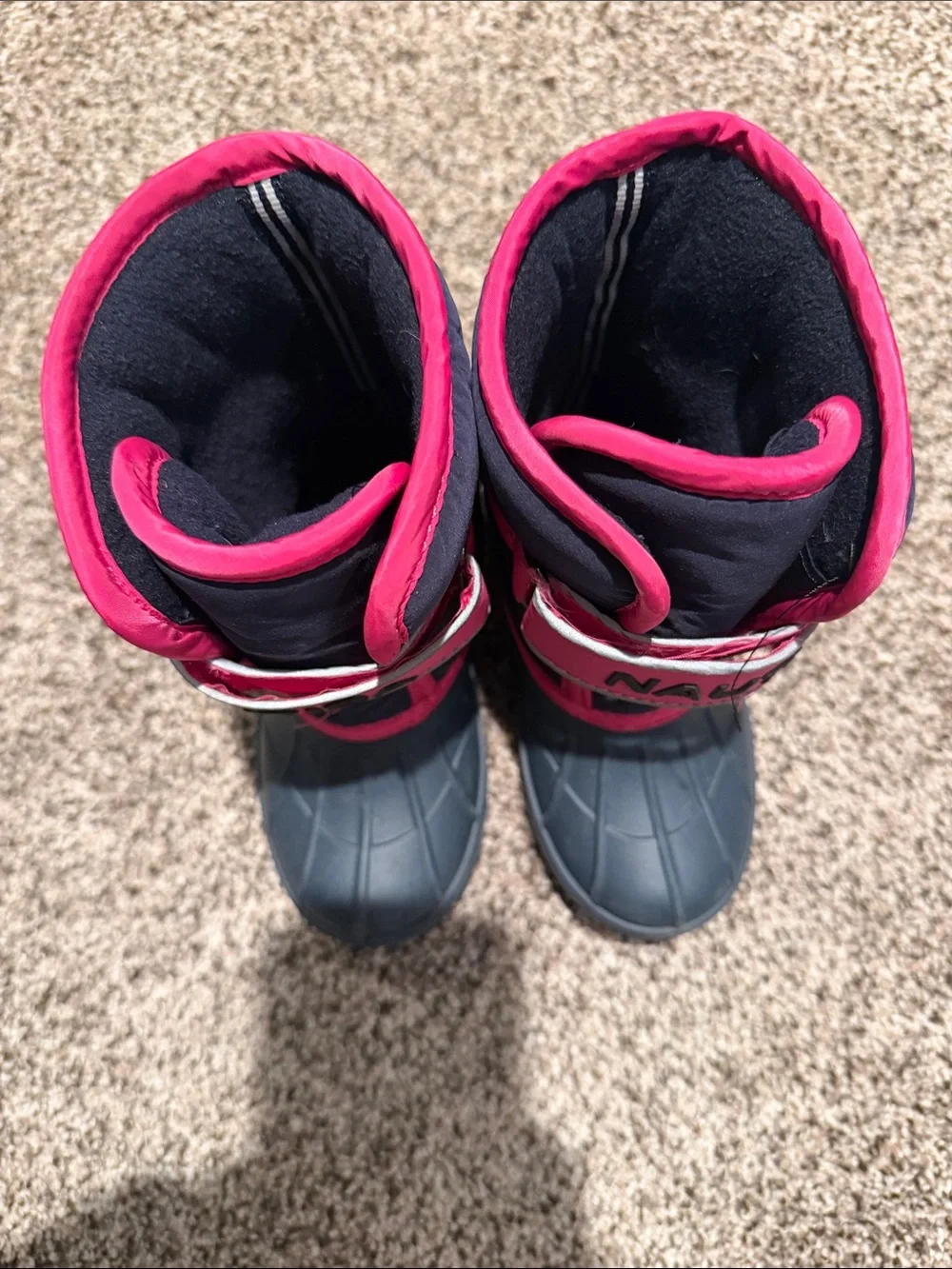 Nautica Kids Navy and Hot Pink Snow Boots